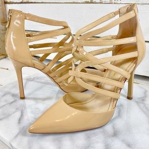 BCBGeneration Nude Strappy Stiletto Heels